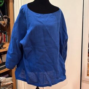 Blue Linen Blouse